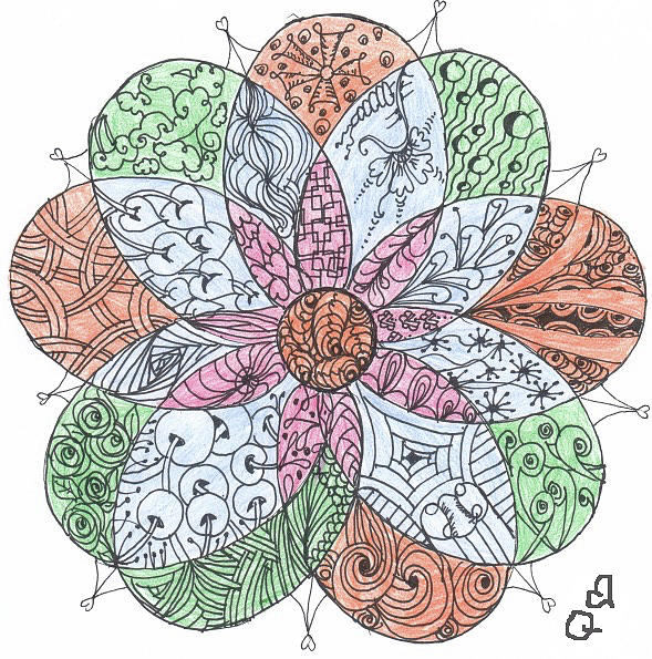 Zen Flower Drawing by Quwatha Valentine