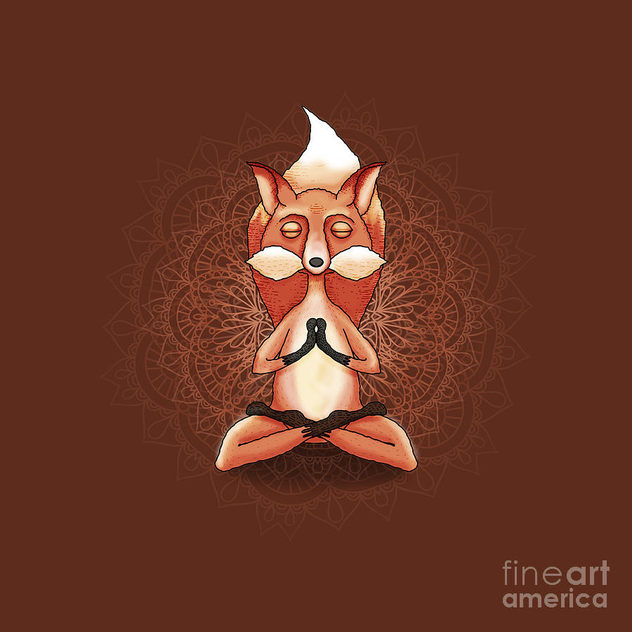 Zen Fox Meditating Digital Art by Laura Ostrowski