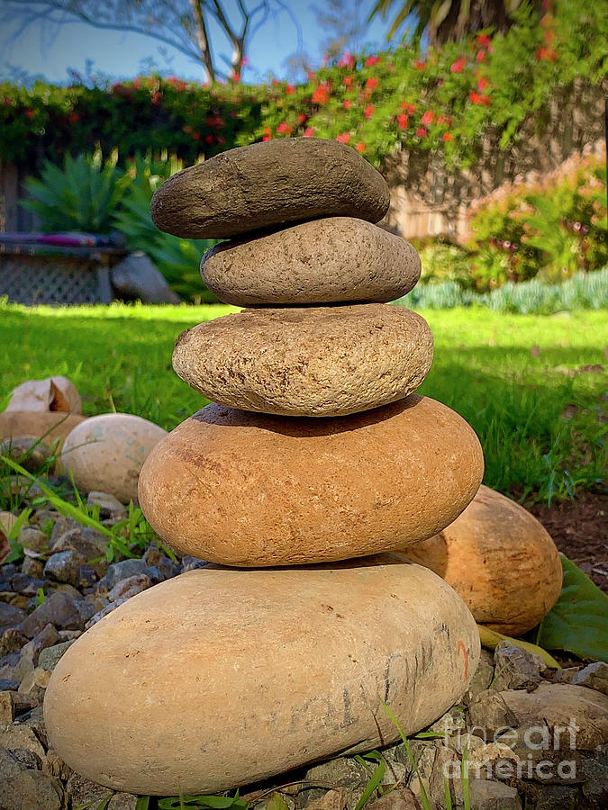 Zen Garden Rocks Balanced Photograph by David Zanzinger