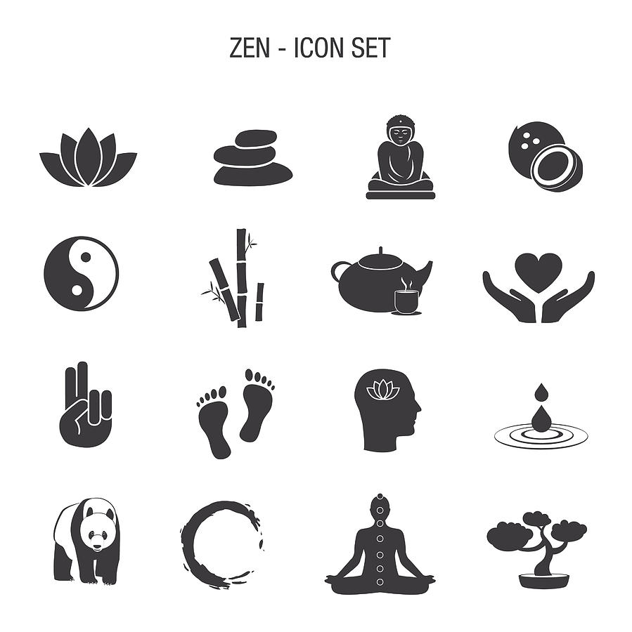 Zen Icon Set Drawing by Bamlou