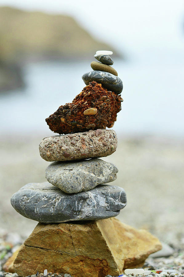 Zen Meditation Cairn Photograph by Pamela Patch