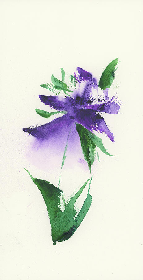 Zen Purple Flower Painting by Frank Bright