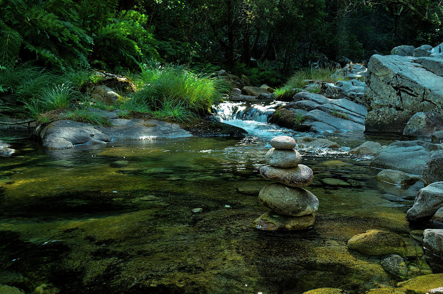 Zen rocks in Gralheira river Photograph by Angelo DeVal