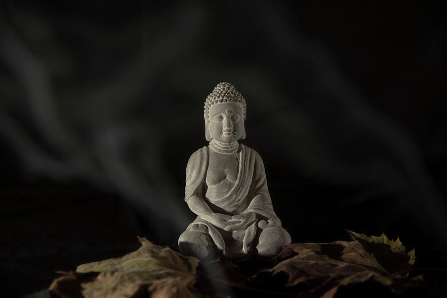 Buddha Digital Art - Zen - Smoke Meditation by Goran Nikolic