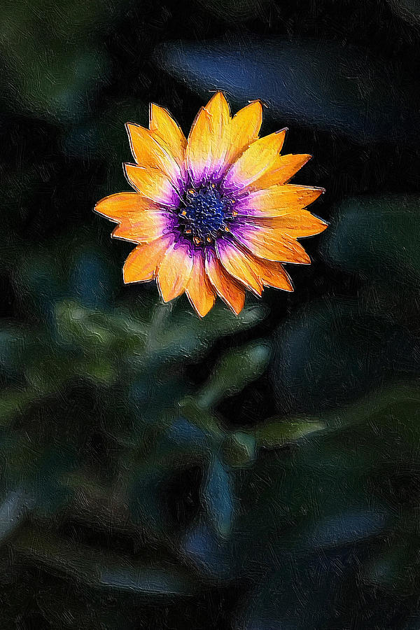 Zen Solo Flower In Beautiful Garden Painting by Tony Rubino