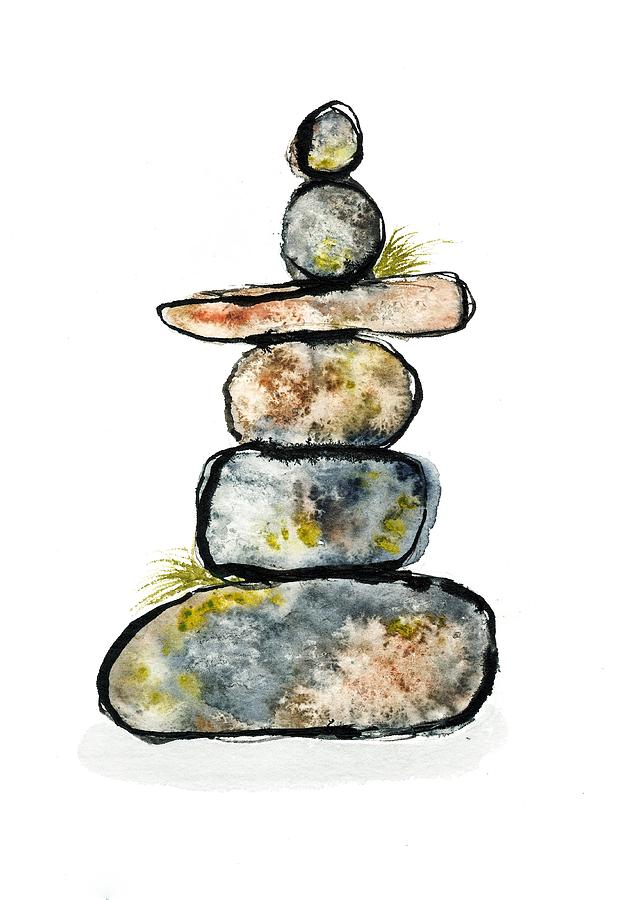 Zen stones. Painting by Nataliya Vetter