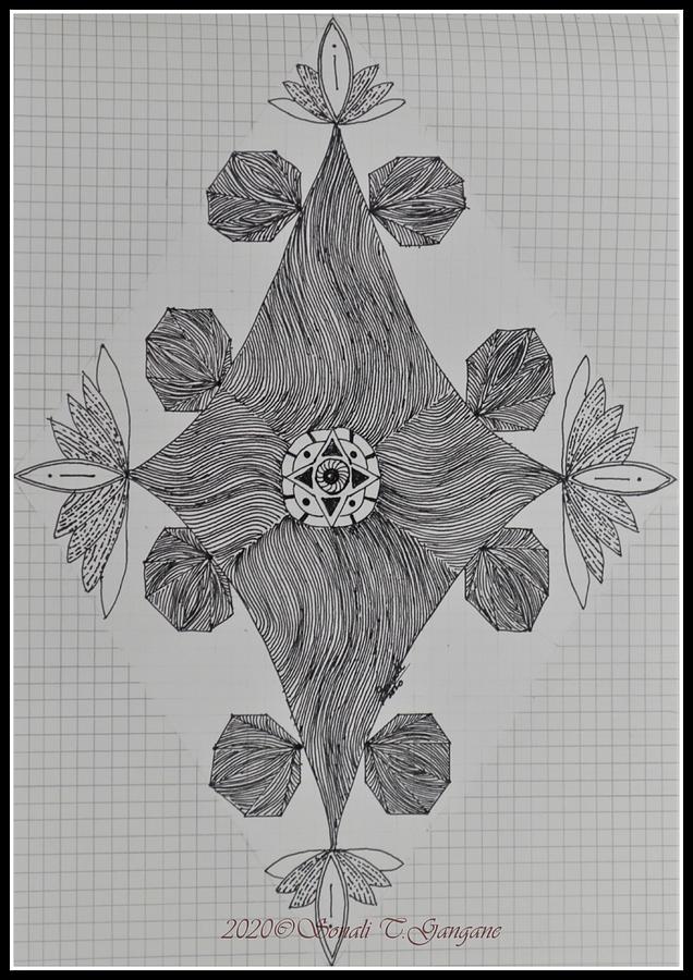 Zentangle Waterlily Drawing