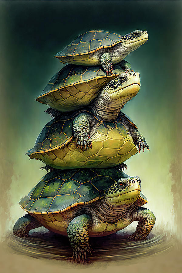 Zen Turtles Painting by Bob Orsillo