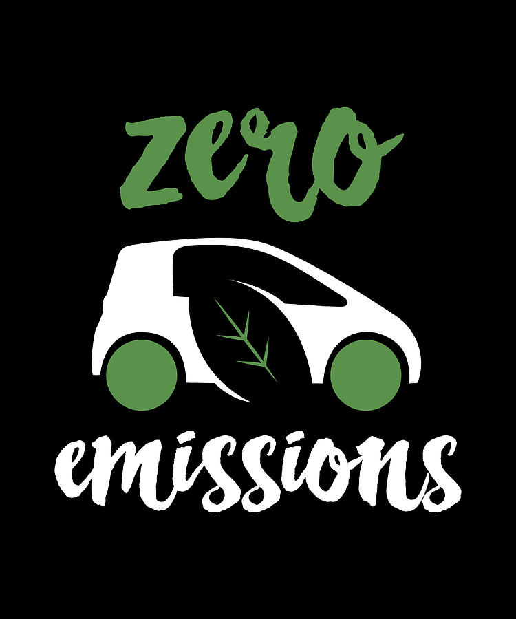 Zero Emissions Cute Electric Vehicle EV Gift Mom Digital Art by Qwerty
