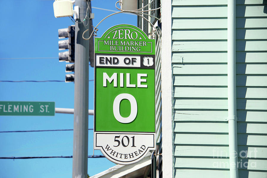 Zero mile marker building Key Wset Photograph by David Lee Thompson