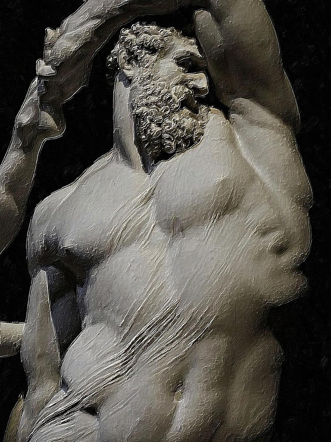 Zeus Statue Painting by Tony Rubino