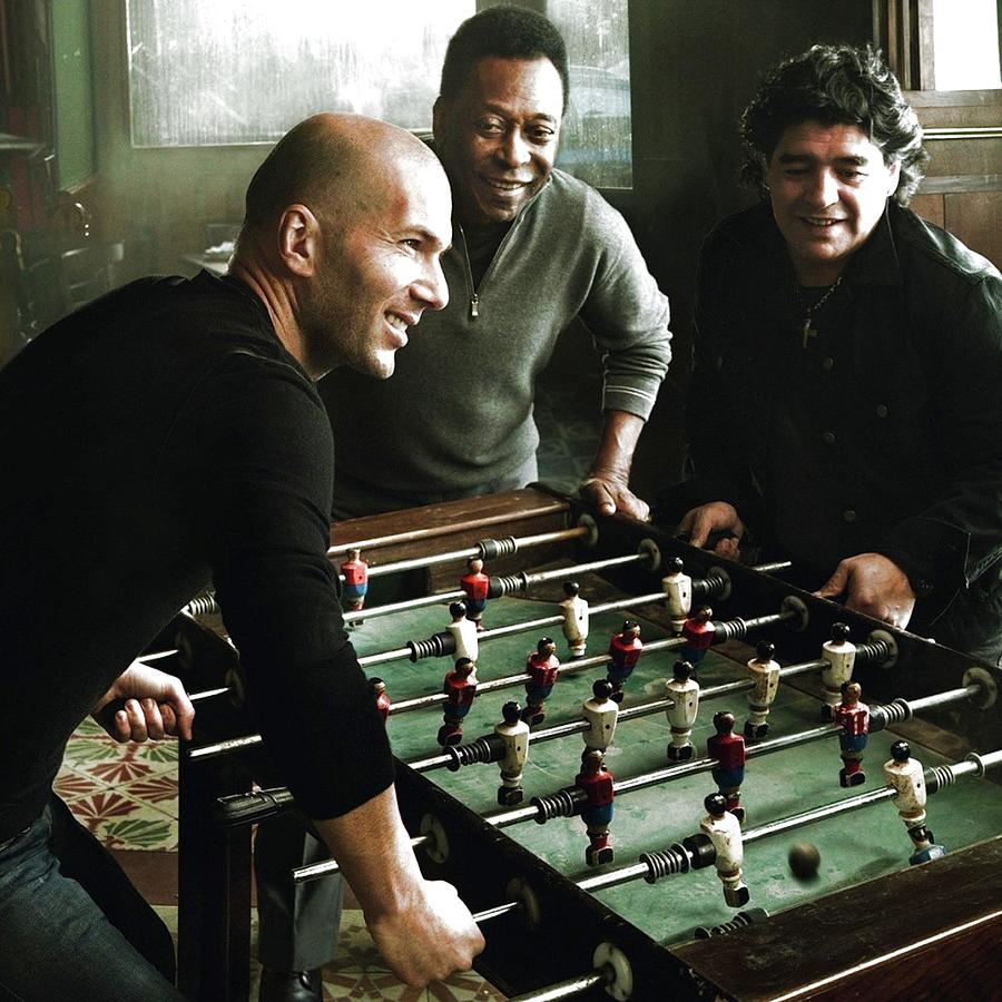 Soccer Gods Zidane, Pele, and Maradona Play Foosball for Vuitton