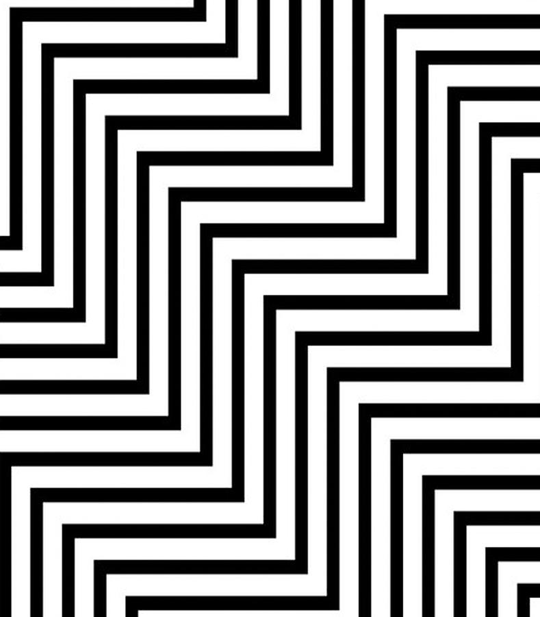 ZIG ZAG, Black and White, Op Art. by Tom Hill