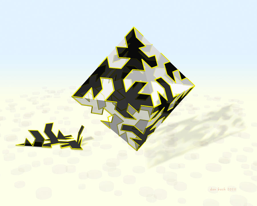 Zigzag Octahedron Digital Art by Dan Bach