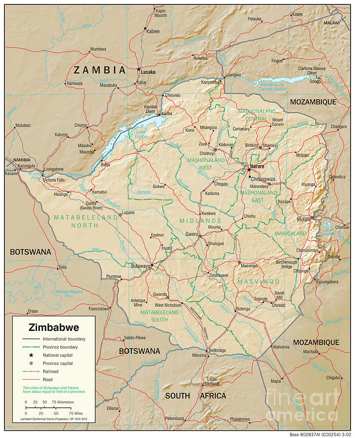 Zimbabwe Map Photograph