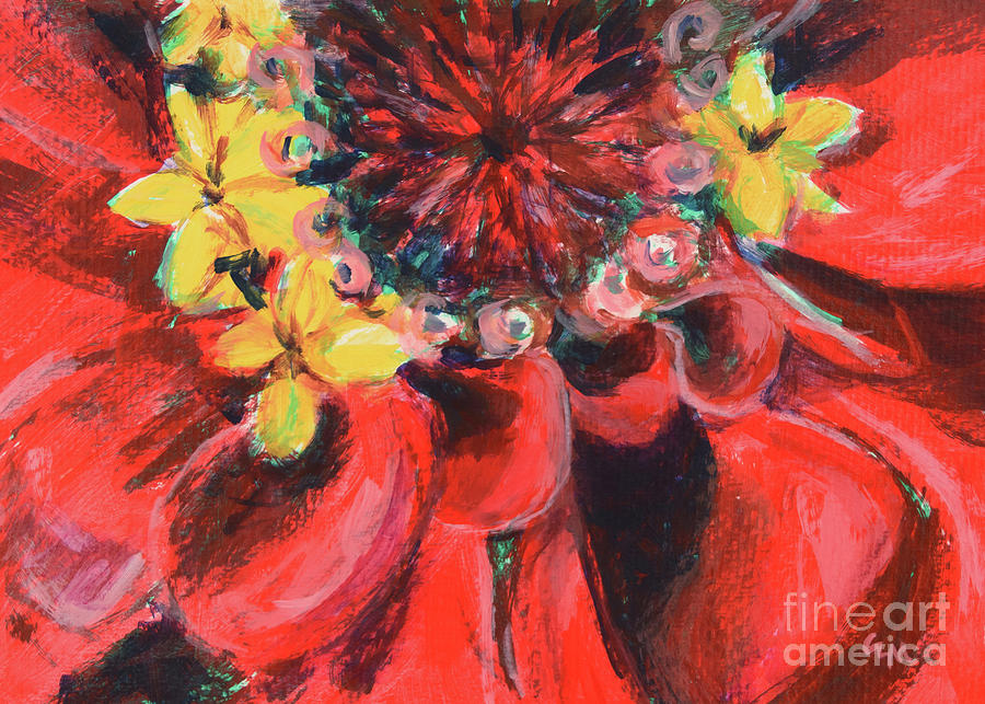 Zinnias for Today Painting by Cheryl McClure