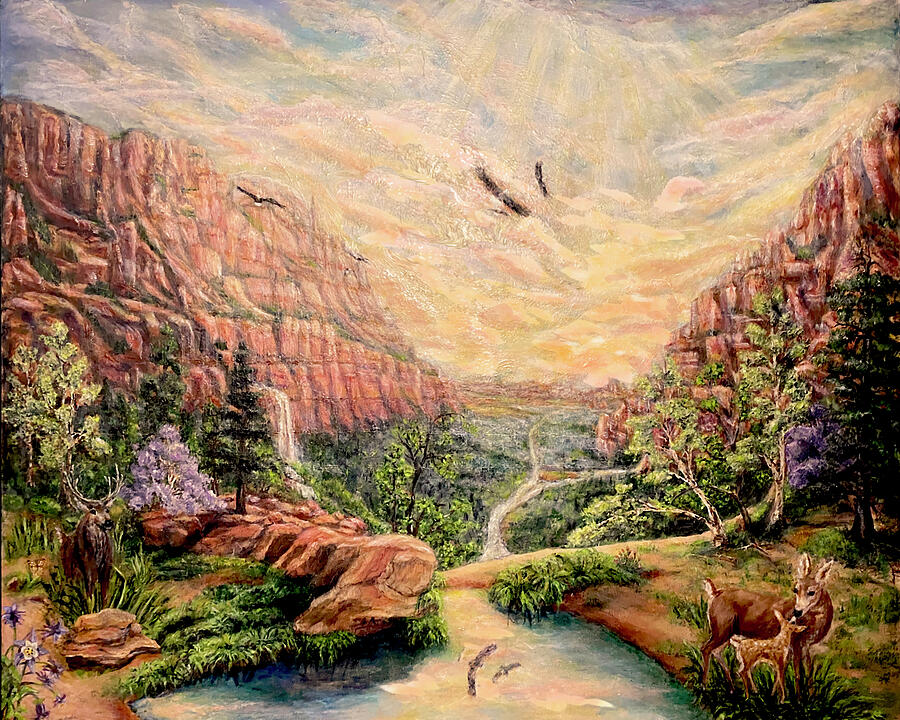 Zion after the storm Renewal Painting by Bonnie Marie