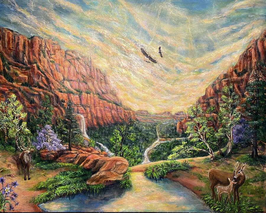 In Zion After The Storm Renewed Strength Painting
