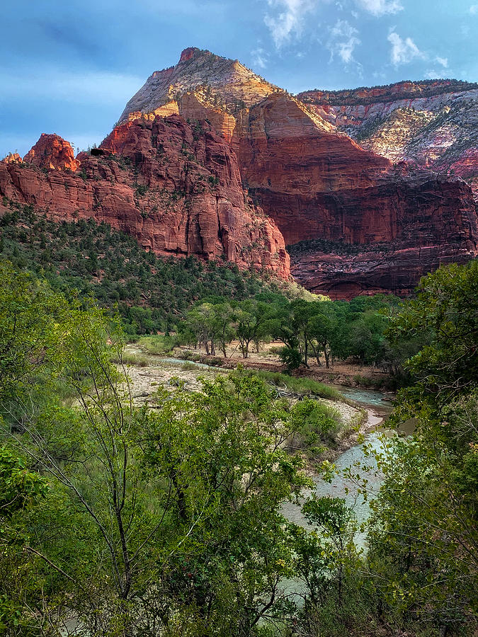 Zion Canyon and The Virgin River  Photograph by John A Rodriguez