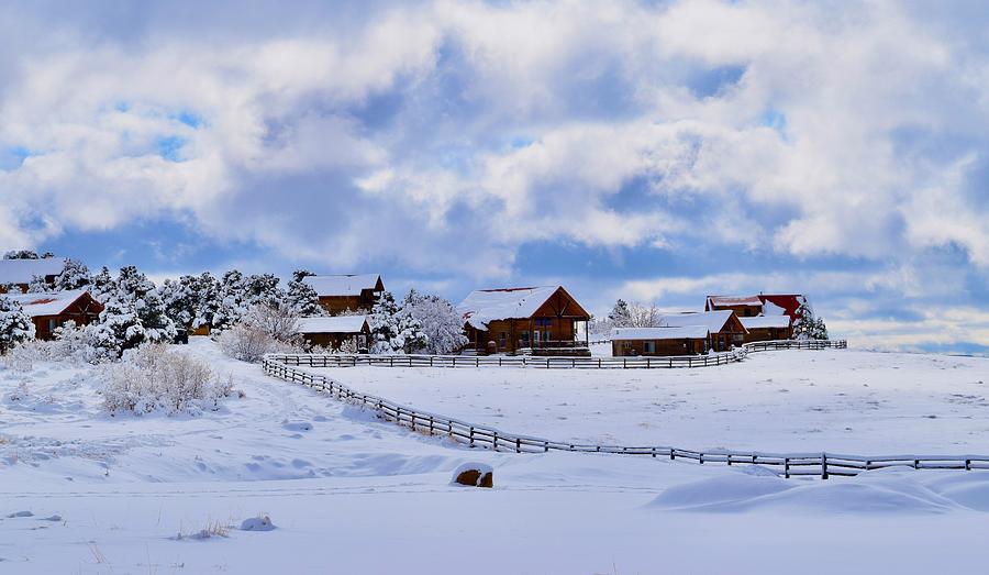 Beautiful snow covered Farmhouse Photograph by Bnte Creations