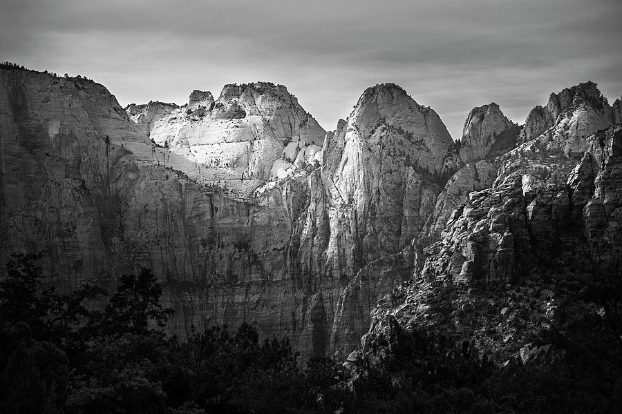 Zion Mountains in Black and White Photograph by Vicki Jauron - Fine Art ...