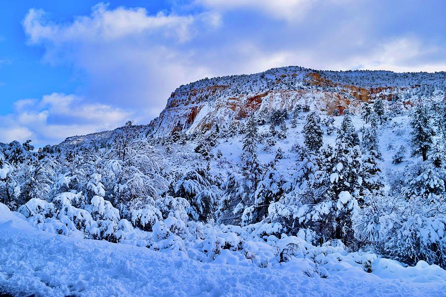 Beautiful Snowy East Zion Entrance, UT Photograph by Bnte Creations