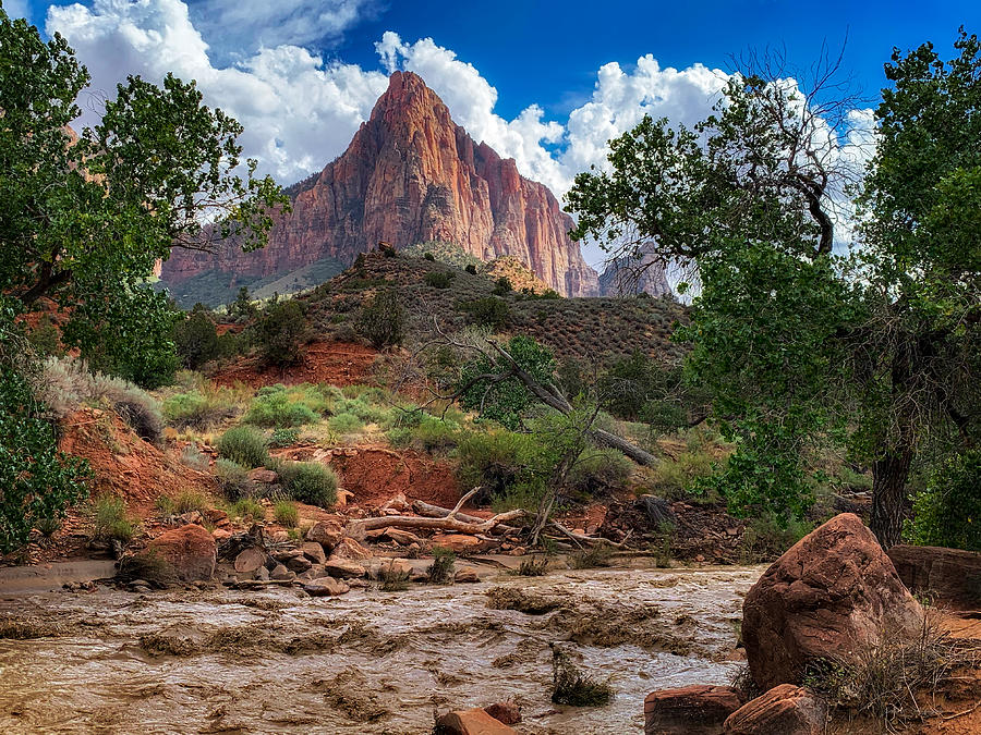 Zion National Park and Virgin River Photograph by John A Rodriguez
