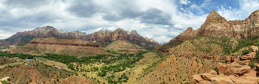 Zion National Park Panorama Photograph by Jessica Yurinko