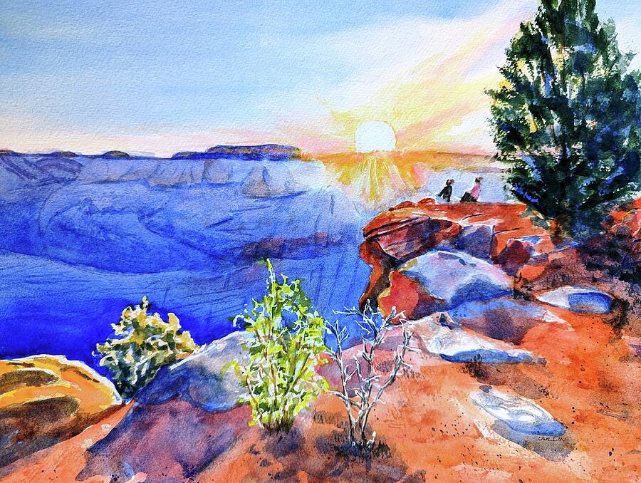 Zion National Park Sunset Painting by Carlin Blahnik CarlinArtWatercolor