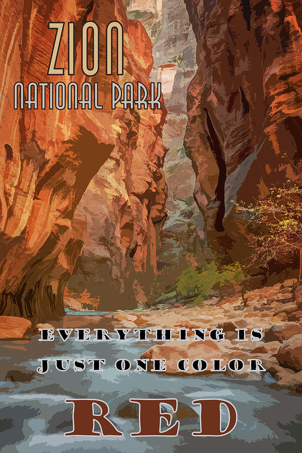 Zion National Park Travel Poster Photograph by Ken Smith