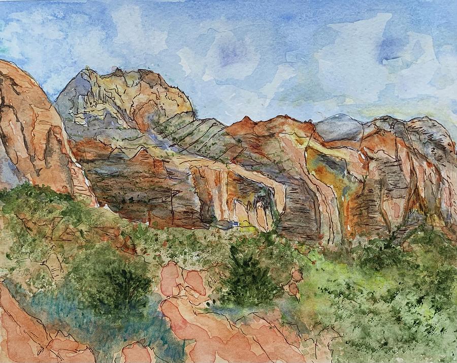 Zion Shadows Painting by Jane Hayes