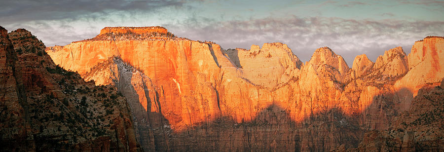Nature Photograph - Zion Temple Sunrise Panorama by Wasatch Light
