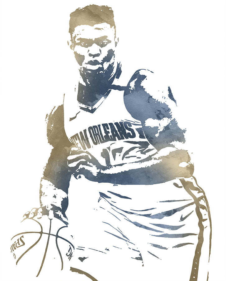 Zion Williamson New Orleans Pelicans Watercolor Strokes Pixel Art 101 ...