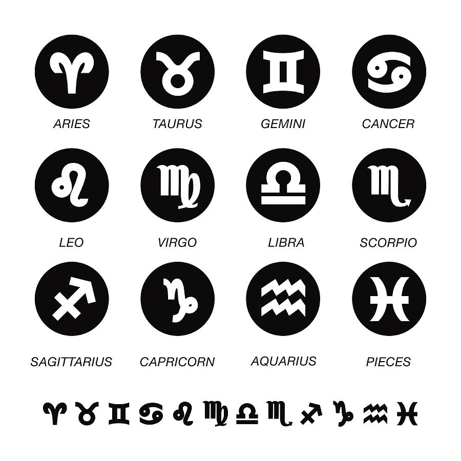 Zodiac Icons - Black Circle Series Drawing by Rakdee Zodiac Icons - Black Circle Series Drawing by Rakdee