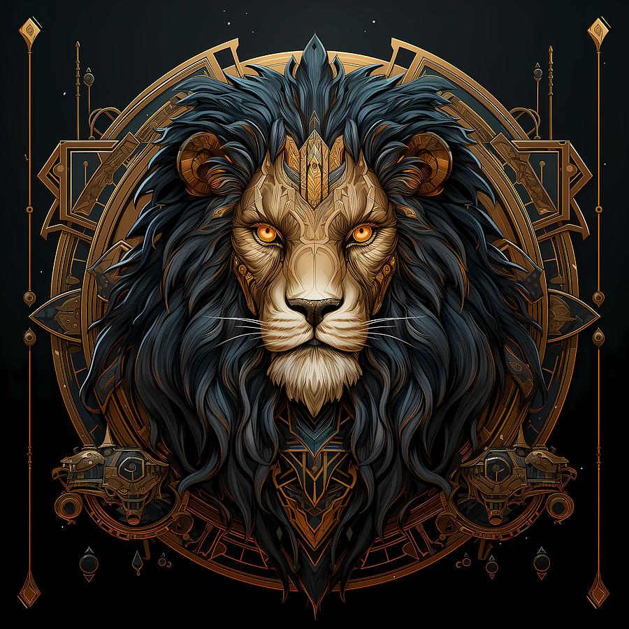 Zodiac Leo Coat of Arms Digital Art by Caito Junqueira