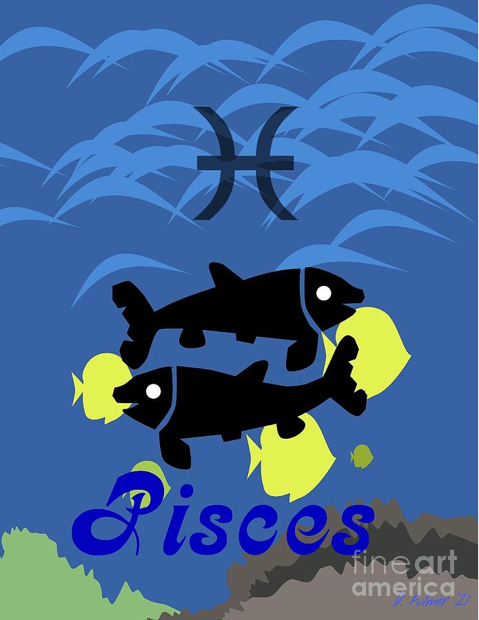 Zodiac Pisces Digital Art by Denise F Fulmer