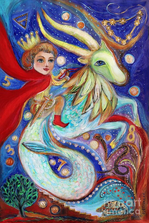 Zodiac Princes series. Capricorn Painting by Elena Kotliarker