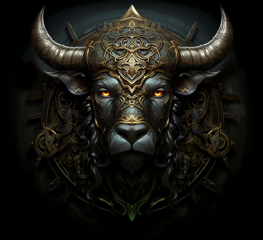 Coat Of Arms Digital Art - Zodiac Taurus Coat of Arms by Caito Junqueira