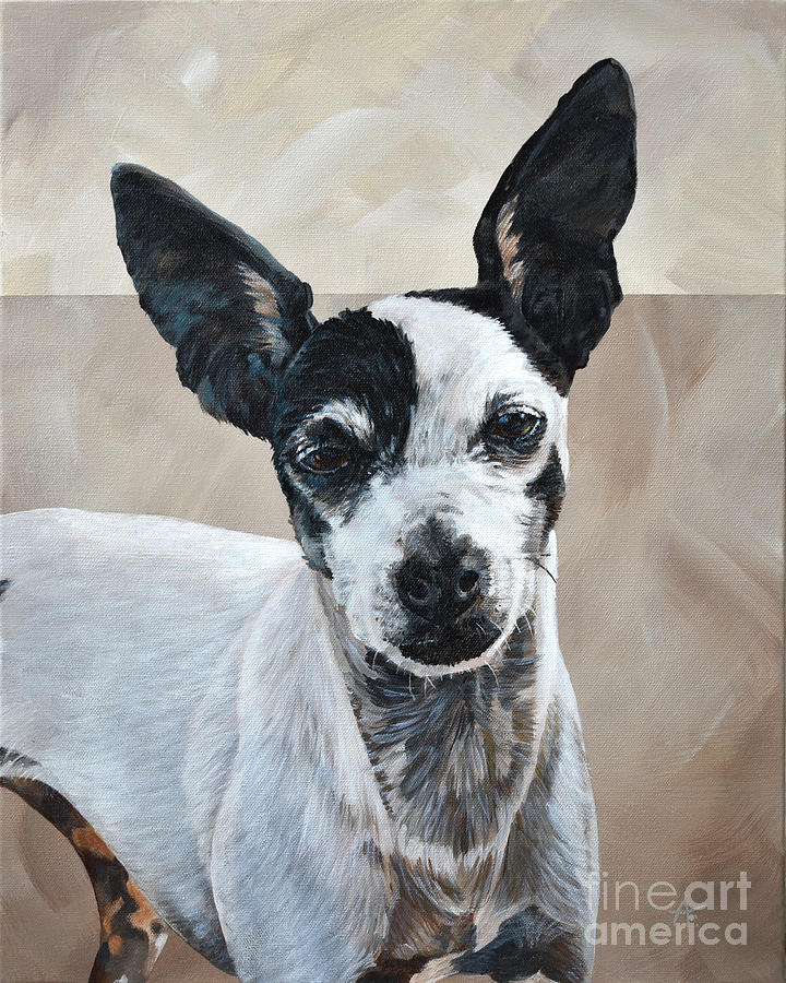 Zoe - Dog Pet Portrait Painting by Annie Troe