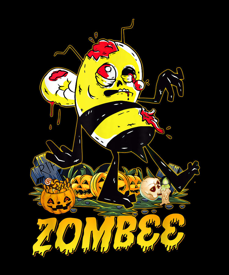 Zombee Zombie Horror Bee Halloween Digital Art by Tam Nguyen Art | Fine ...