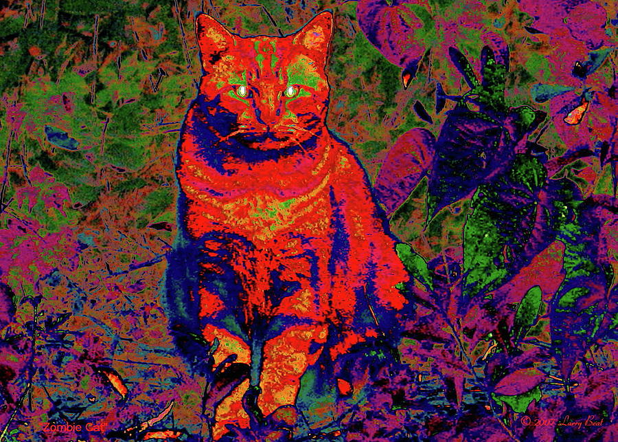 Zombie Cat Digital Art by Larry Beat