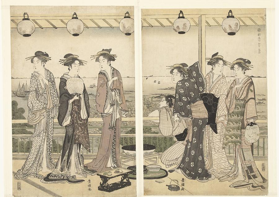 Zomer tafereel, Toyokuni, Utagawa, 1785 - 1790 Painting by Artistic Rifki