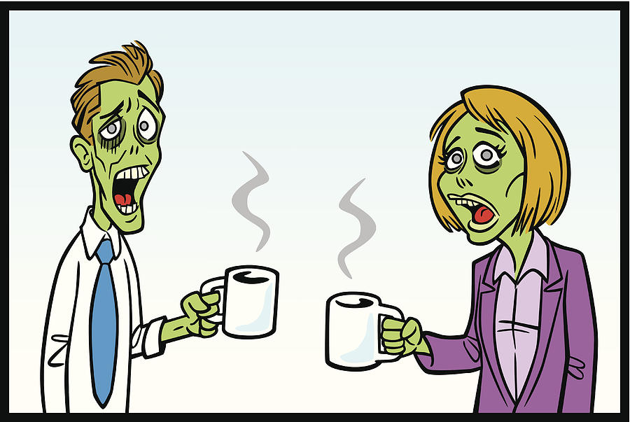 Zomibe Workers With Coffee Drawing by Artpuppy