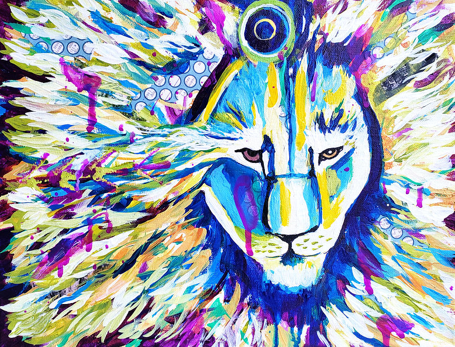 Lion Painting - Zoom Lion by Goddess Rockstar Lion Painting - Zoom Lion by Goddess Rockstar