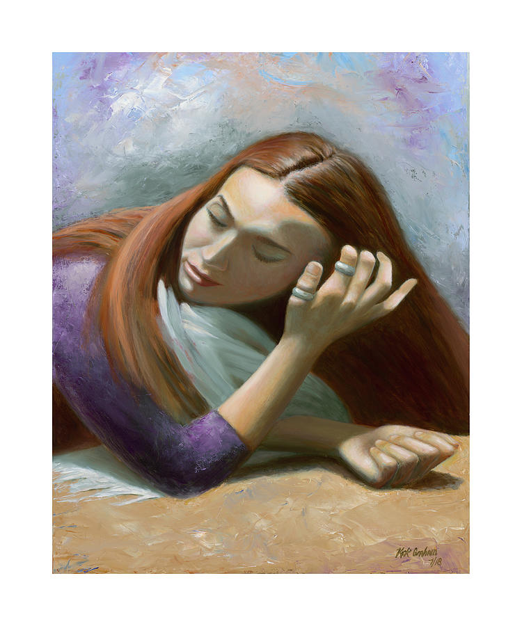 Beautiful Girl Painting - Zori Enjoying the Moment by Kirk Graham