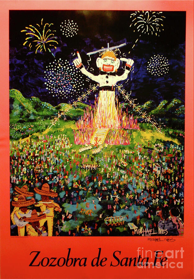 Zozobra de Santa Fe Painting by Michael Ives Zozobra de Santa Fe Painting by Michael Ives