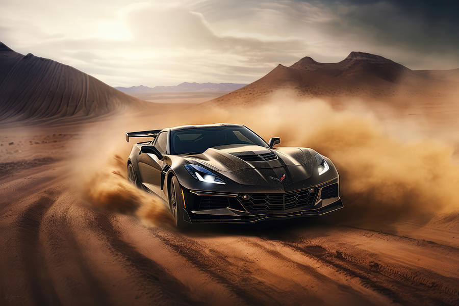 ZR1 Conquers the Desert Painting by Lourry Legarde