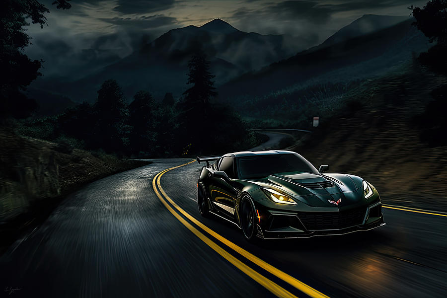 ZR1 - The Epitome of Speed Digital Art by Lourry Legarde