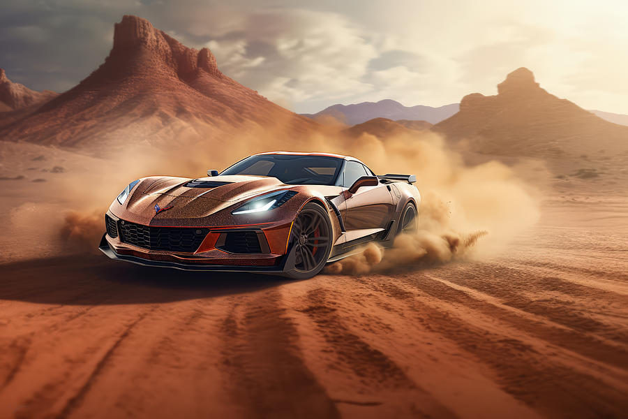 ZR1s Journey into the Desert Unknown Painting by Lourry Legarde