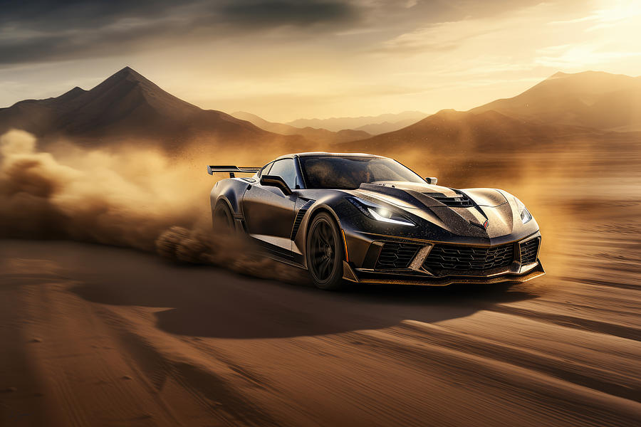ZR1s Relentless Pursuit Painting by Lourry Legarde